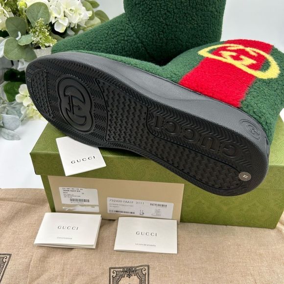 Men’s Gucci shearling boots, size 11, made in Italy - Picture 7 of 8